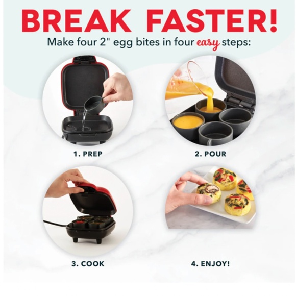 DASH Deluxe Sous Vide Style Egg Bite Maker with Silicone Molds for Breakfast San - Picture 5 of 12